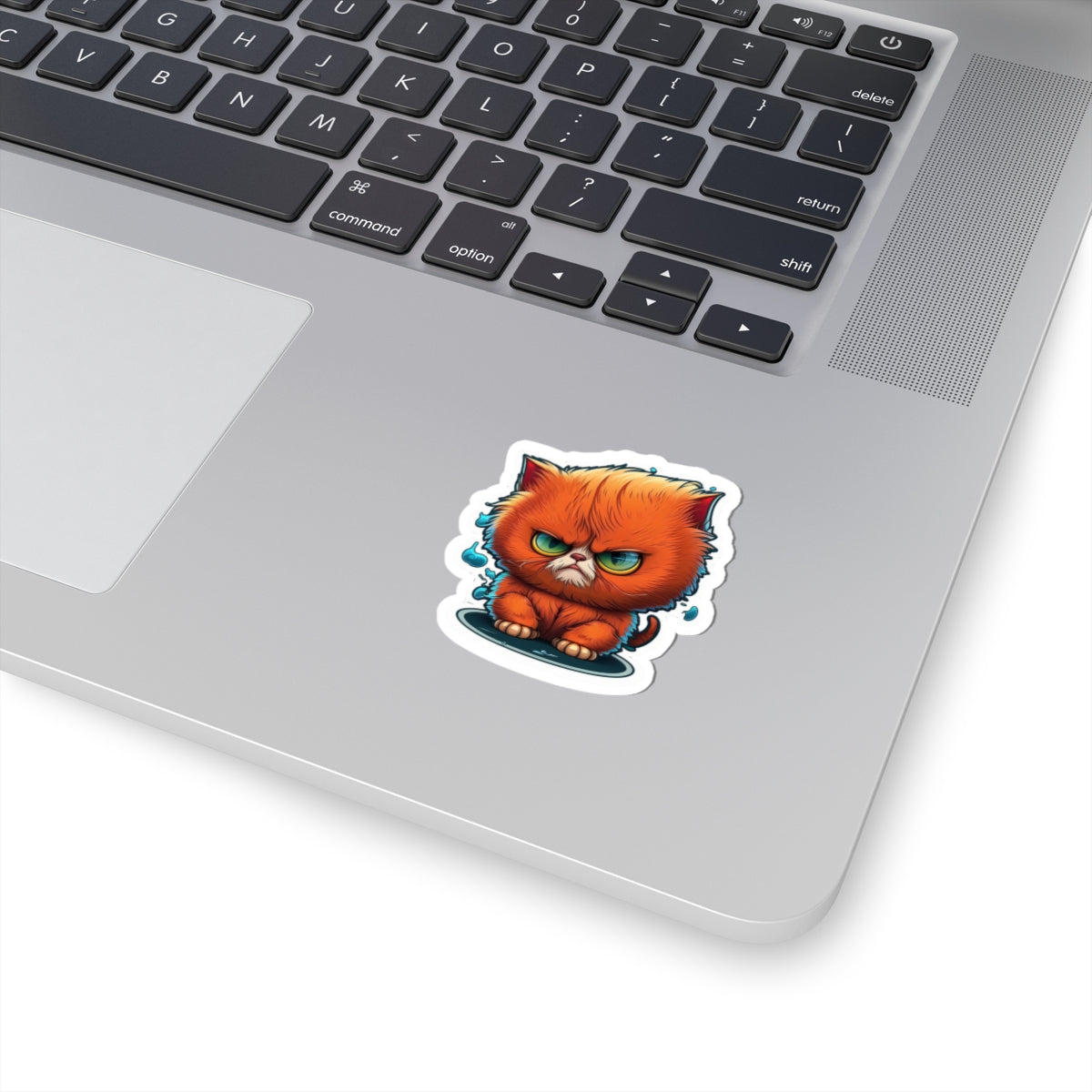 Kiss-Cut Sticker of cute funny angry anime cat kitten for your collection