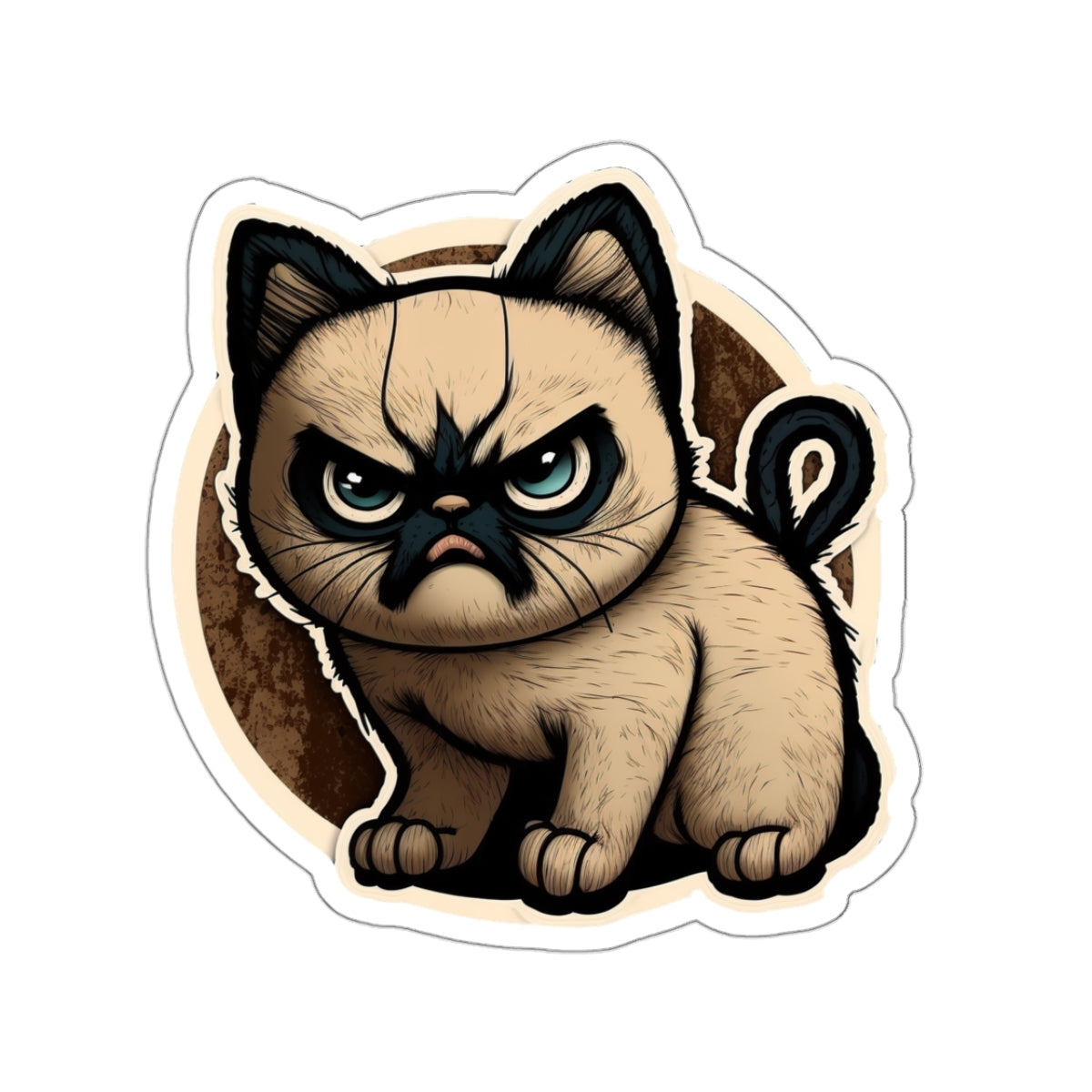 Kiss-Cut Sticker of cute funny siamise cat kitten  for your collection