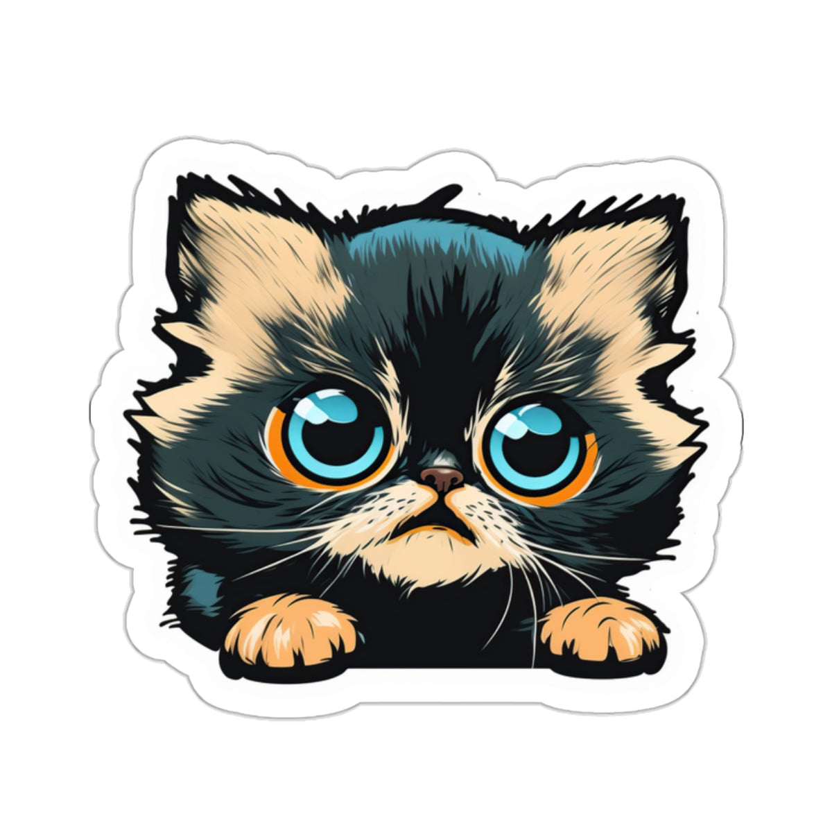 Kiss-Cut Sticker of cute funny cat kitten for your collection