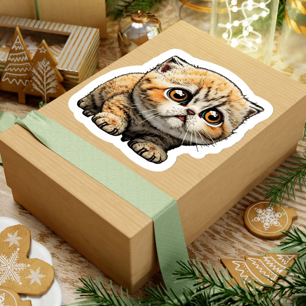Kiss-Cut Sticker of cute funny cat kitten for your collection
