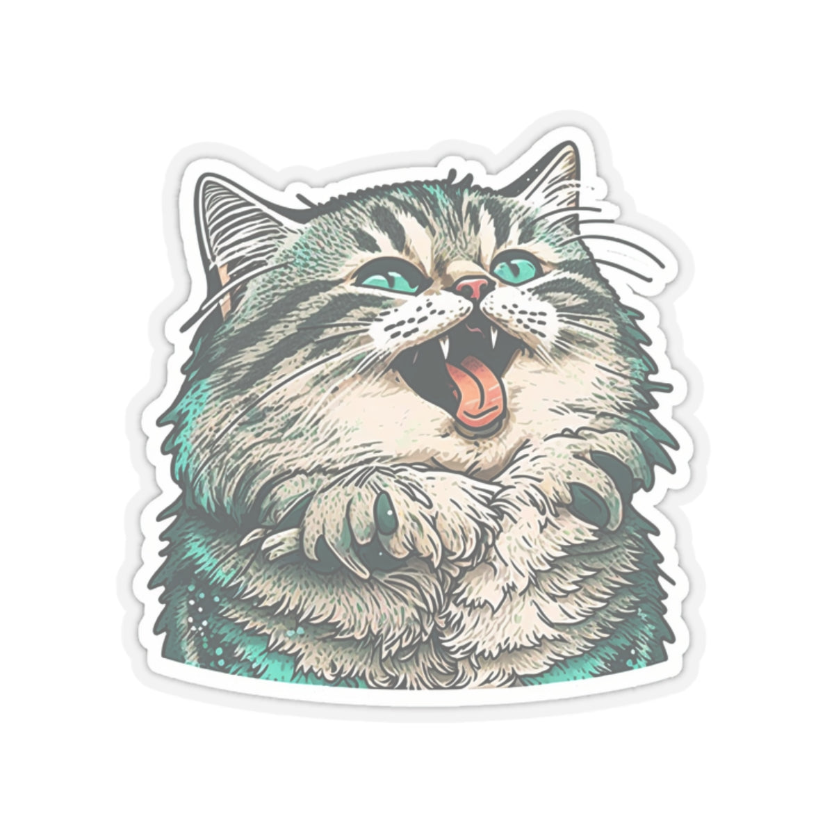 Kiss-Cut Sticker of cute funny siberian cat for your collection