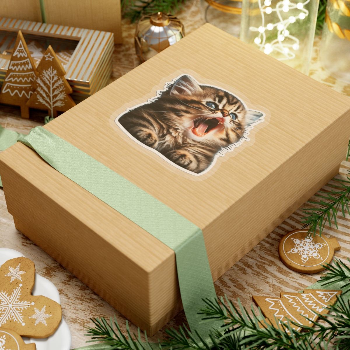 Kiss-Cut Sticker of cute funny golden chinchilla cat kitten for your collection