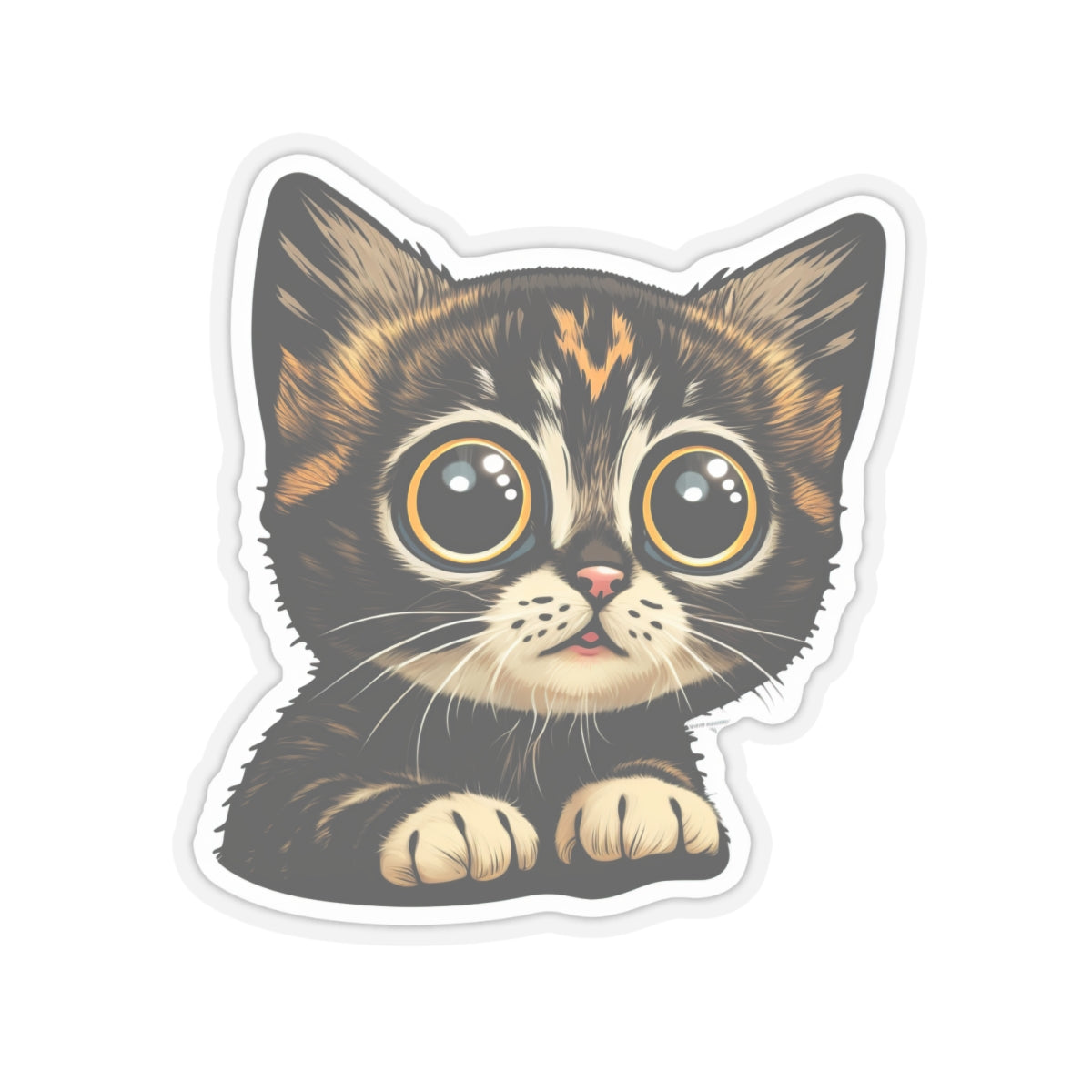 Kiss-Cut Sticker of cute funny cat kitten for your collection