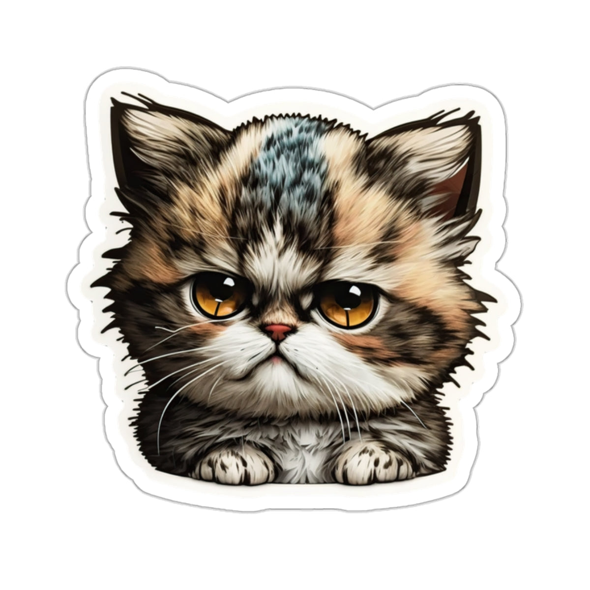 Kiss-Cut Sticker of cute funny grumpy cat kitten for your collection