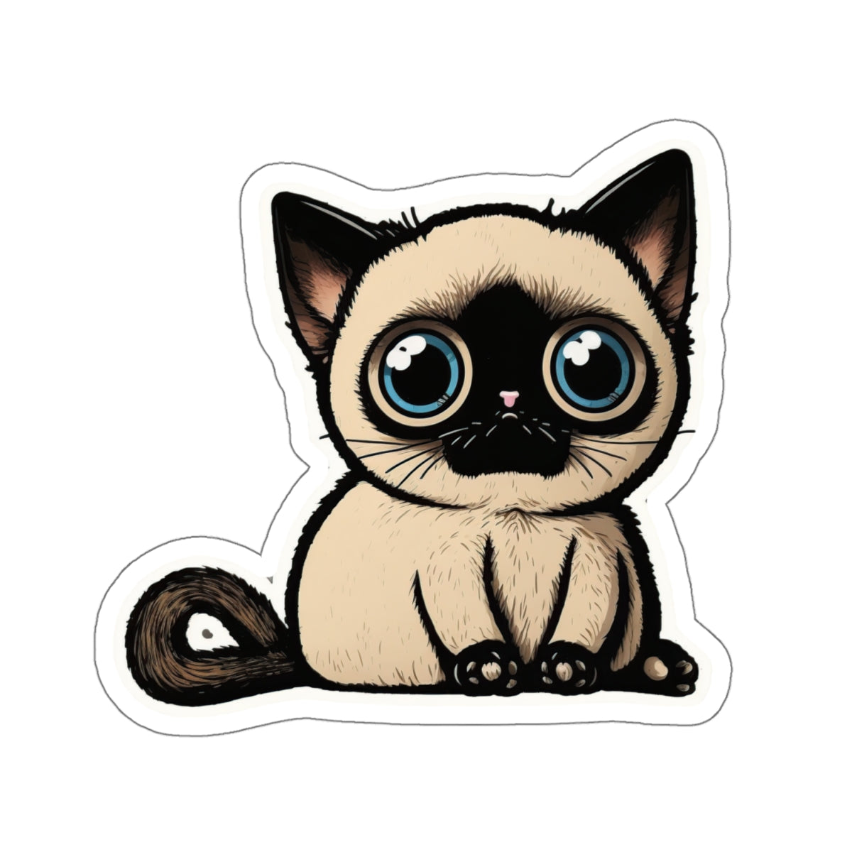 Kiss-Cut Sticker of cute funny cat kitten for your collection