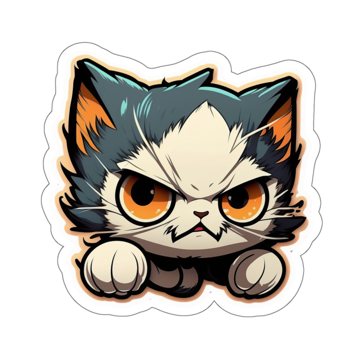 Kiss-Cut Sticker of cute funny anime cat kitten for your collection