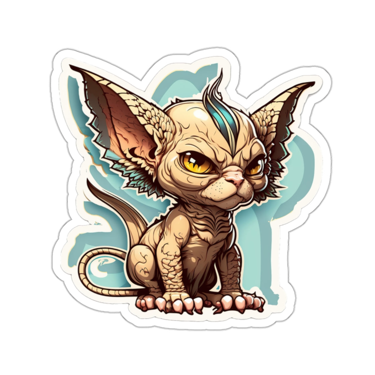 Kiss-Cut Sticker of cute funny angry sphinx cat kitten for your collection
