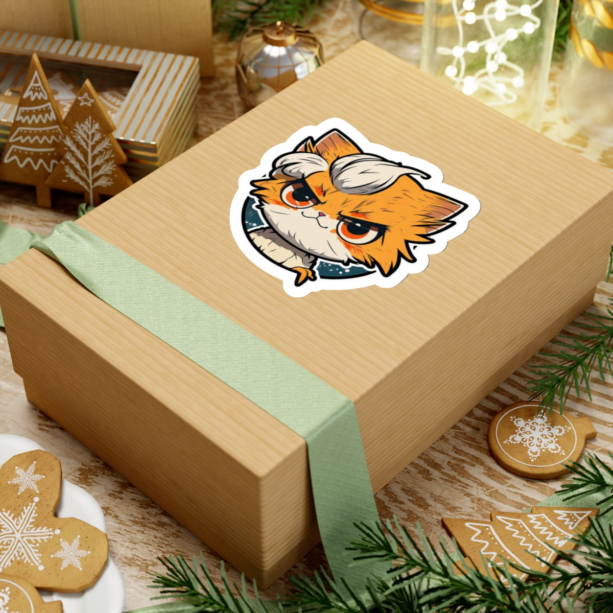 Kiss-Cut Sticker of cute funny anime cat kitten for your collection