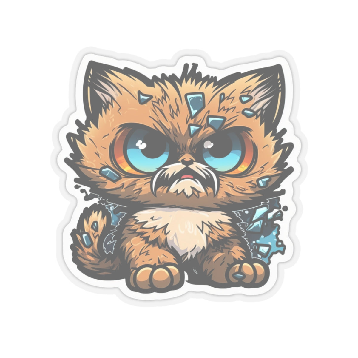 Kiss-Cut Sticker of cute funny anime cat kitten for your collection