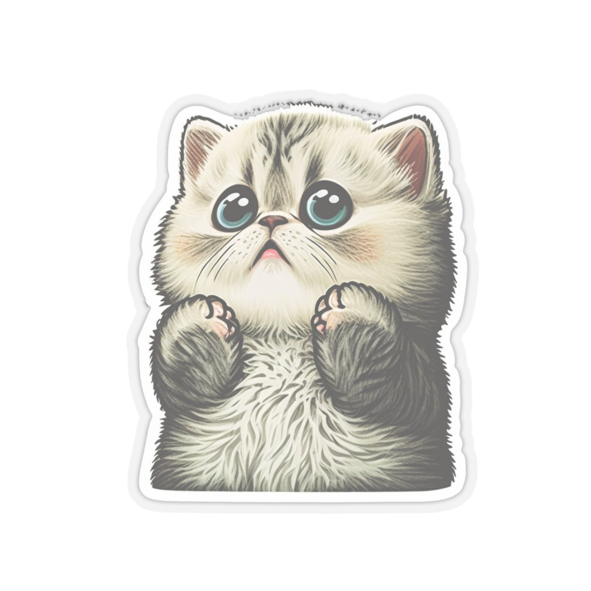 Kiss-Cut Sticker of cute funny cat kitten for your collection