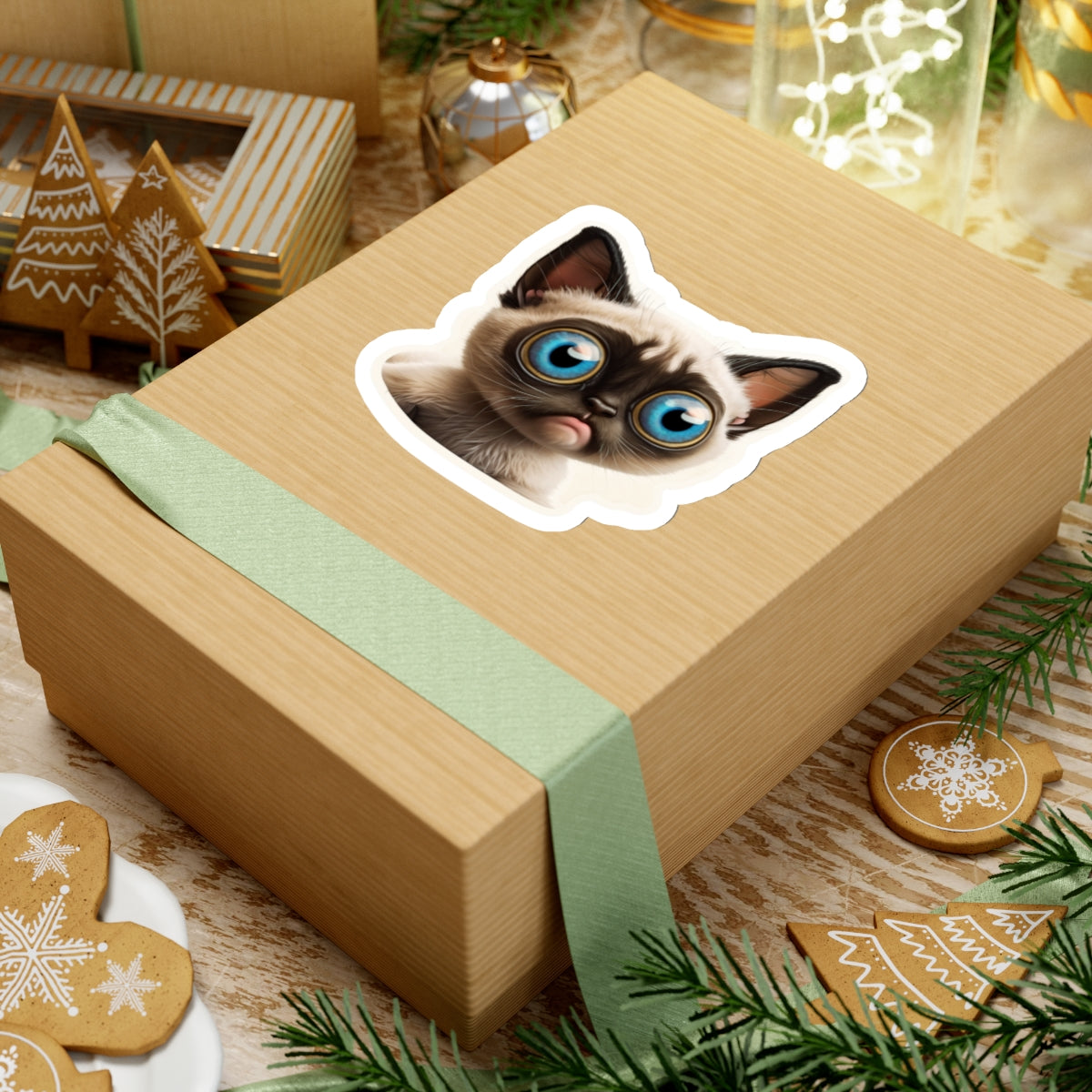 Kiss-Cut Sticker of cute funny cat kitten for your collection