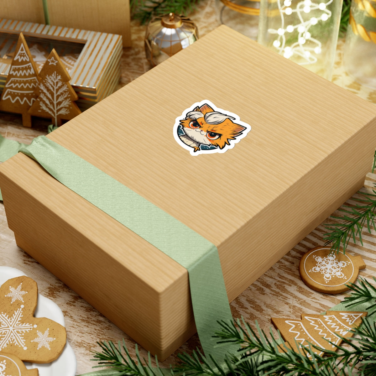 Kiss-Cut Sticker of cute funny anime cat kitten for your collection