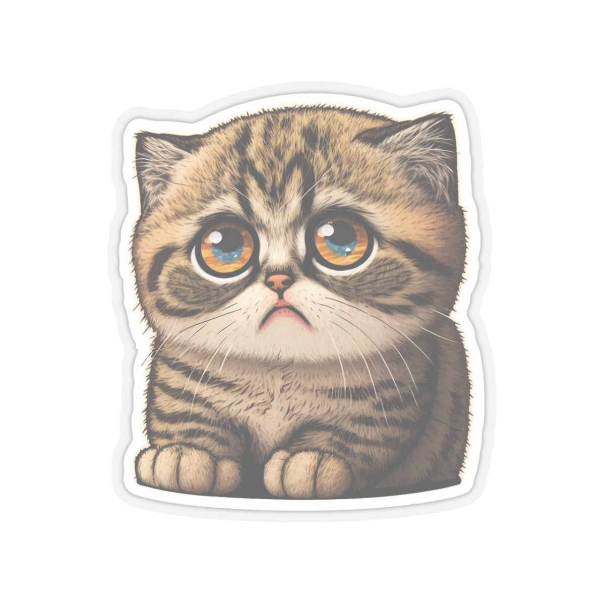 Kiss-Cut Sticker of cute funny cat kitten  for your collection
