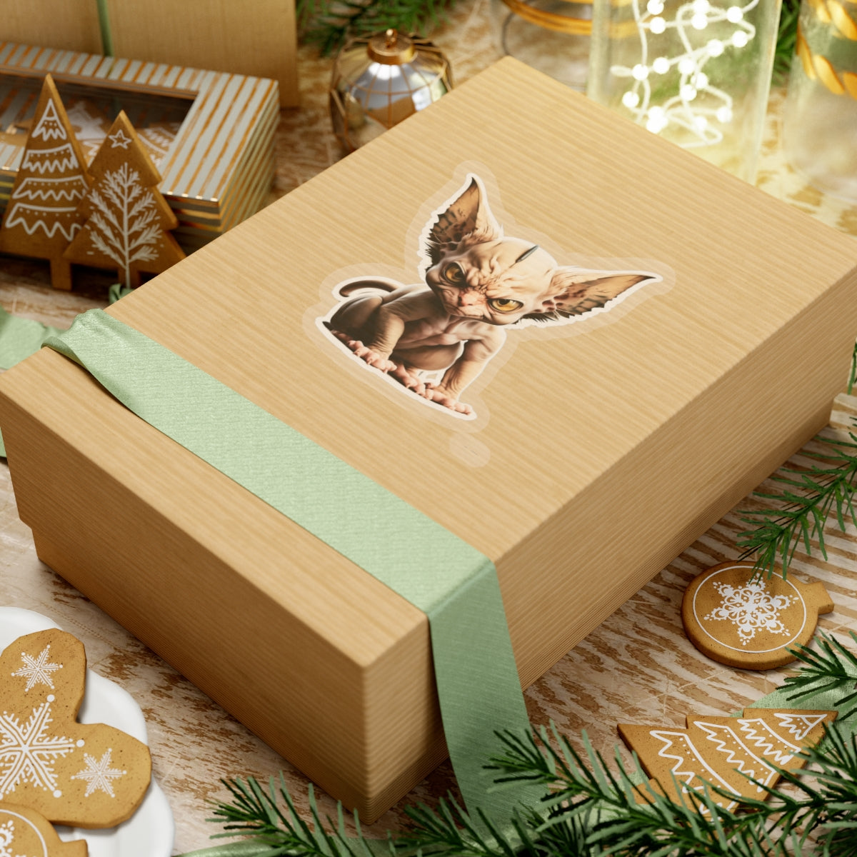 Kiss-Cut Sticker of cute funny angry sphinx cat kitten for your collection