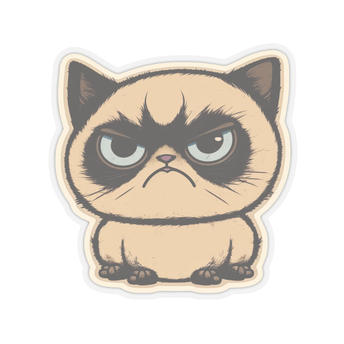 Kiss-Cut Sticker of cute funny siamise cat kitten for your collection