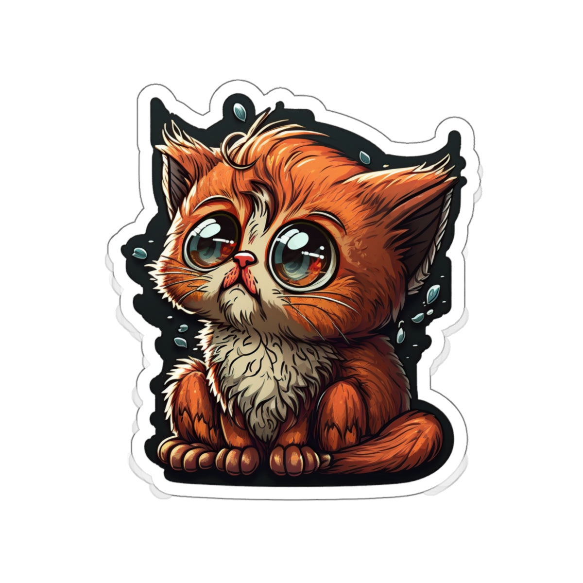 Kiss-Cut Sticker of cute funny cat kitten for your collection