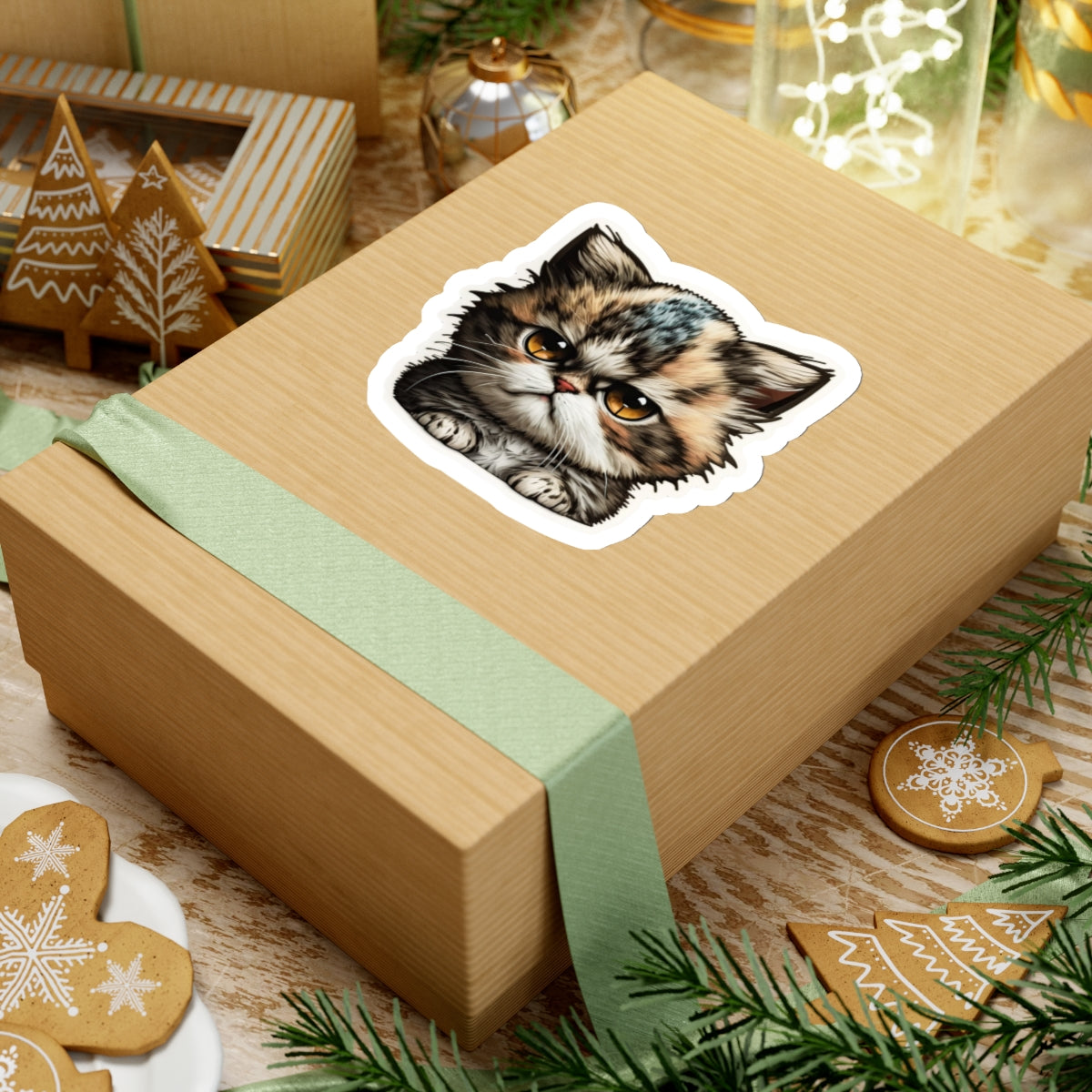 Kiss-Cut Sticker of cute funny grumpy cat kitten for your collection