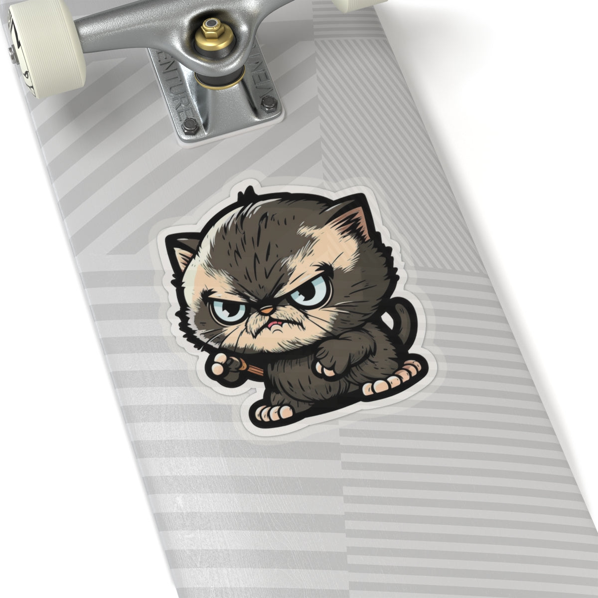 Kiss-Cut Sticker of cute funny angry anime cat kitten for your collection