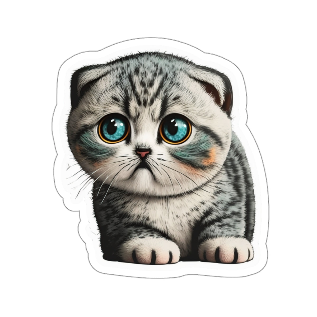 Kiss-Cut Sticker of cute funny cat kitten  for your collection