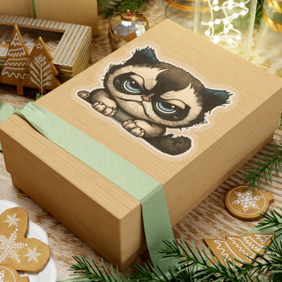 Kiss-Cut Sticker of cute funny cat kitten for your collection