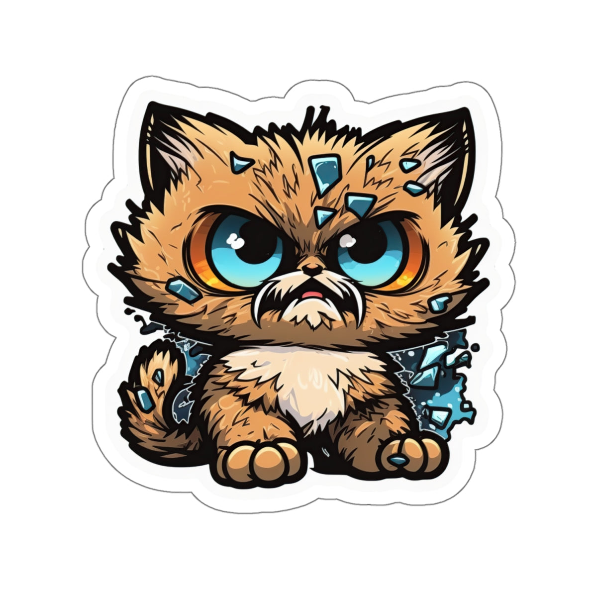 Kiss-Cut Sticker of cute funny anime cat kitten for your collection
