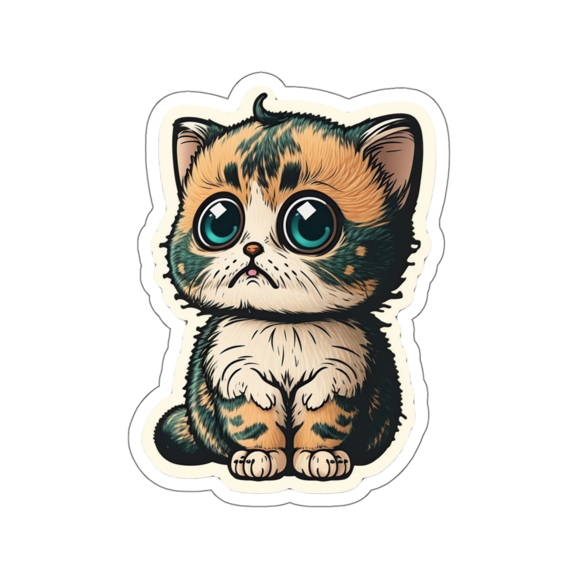 Kiss-Cut Sticker of cute funny cat kitten for your collection