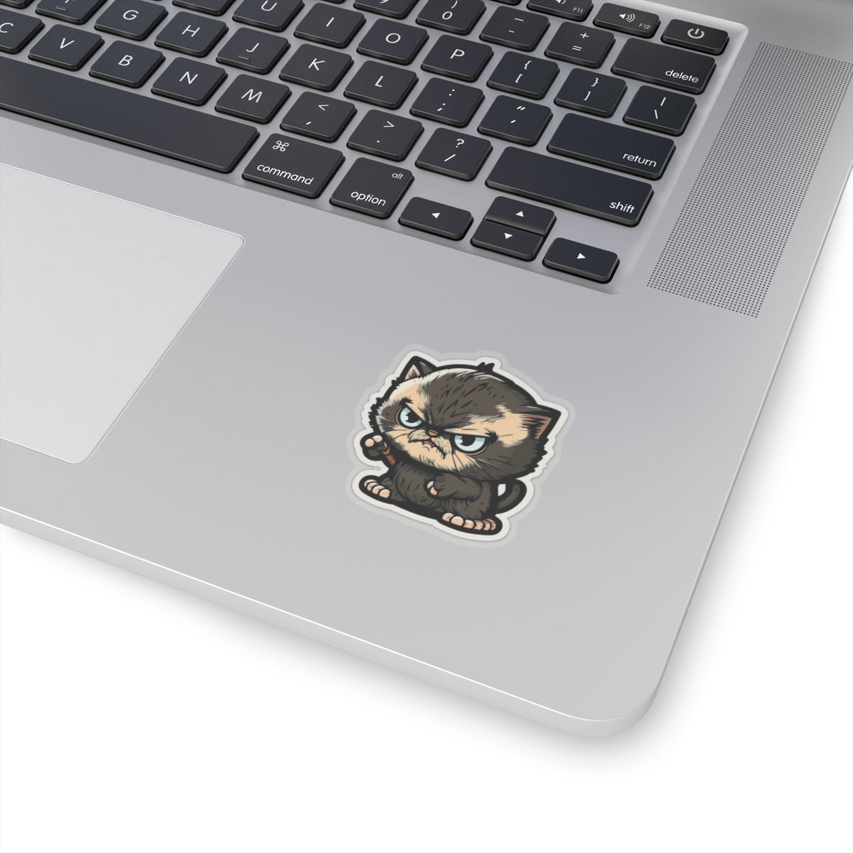 Kiss-Cut Sticker of cute funny angry anime cat kitten for your collection
