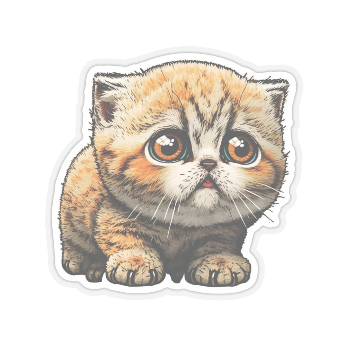 Kiss-Cut Sticker of cute funny cat kitten for your collection
