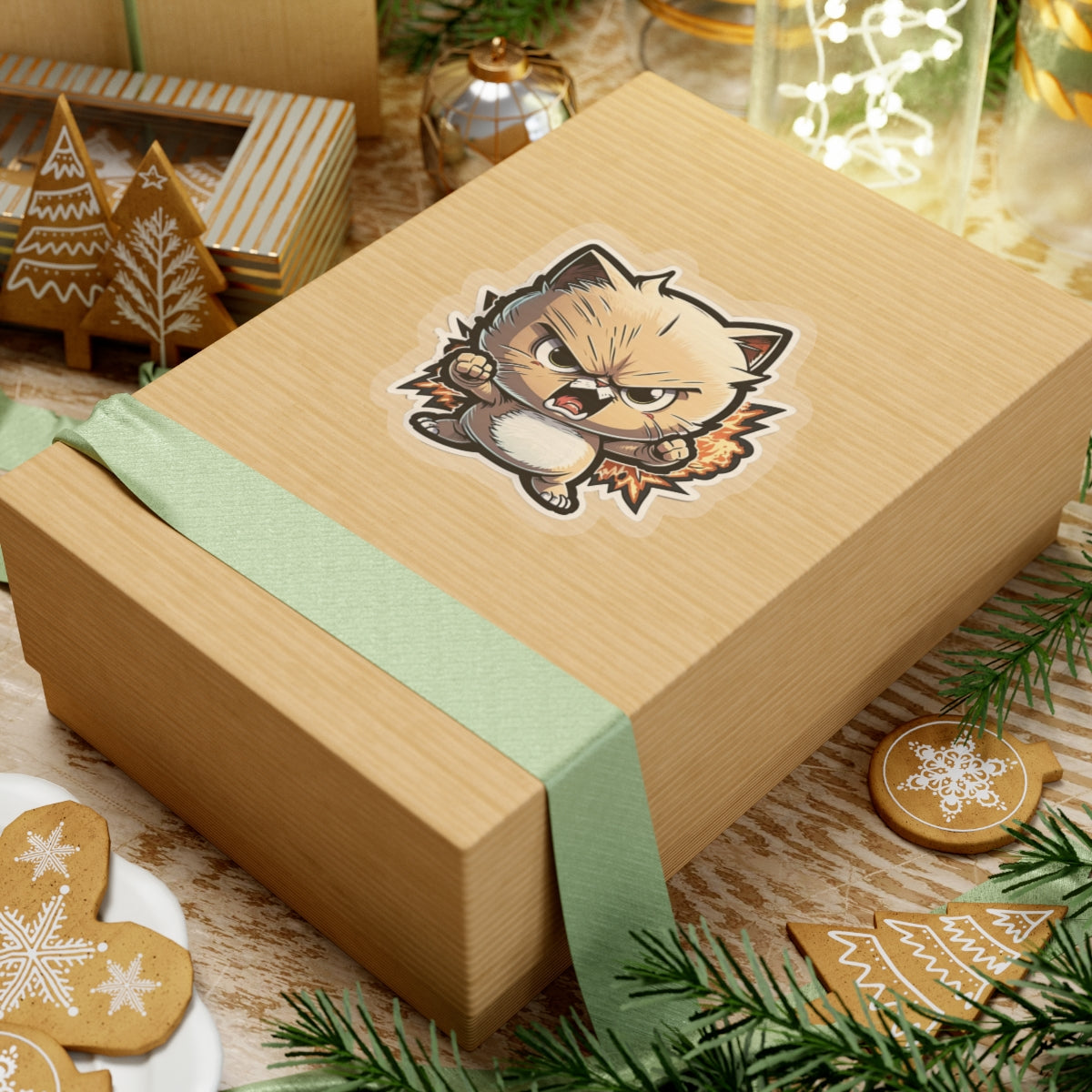 Kiss-Cut Sticker of cute funny anime cat kitten for your collection