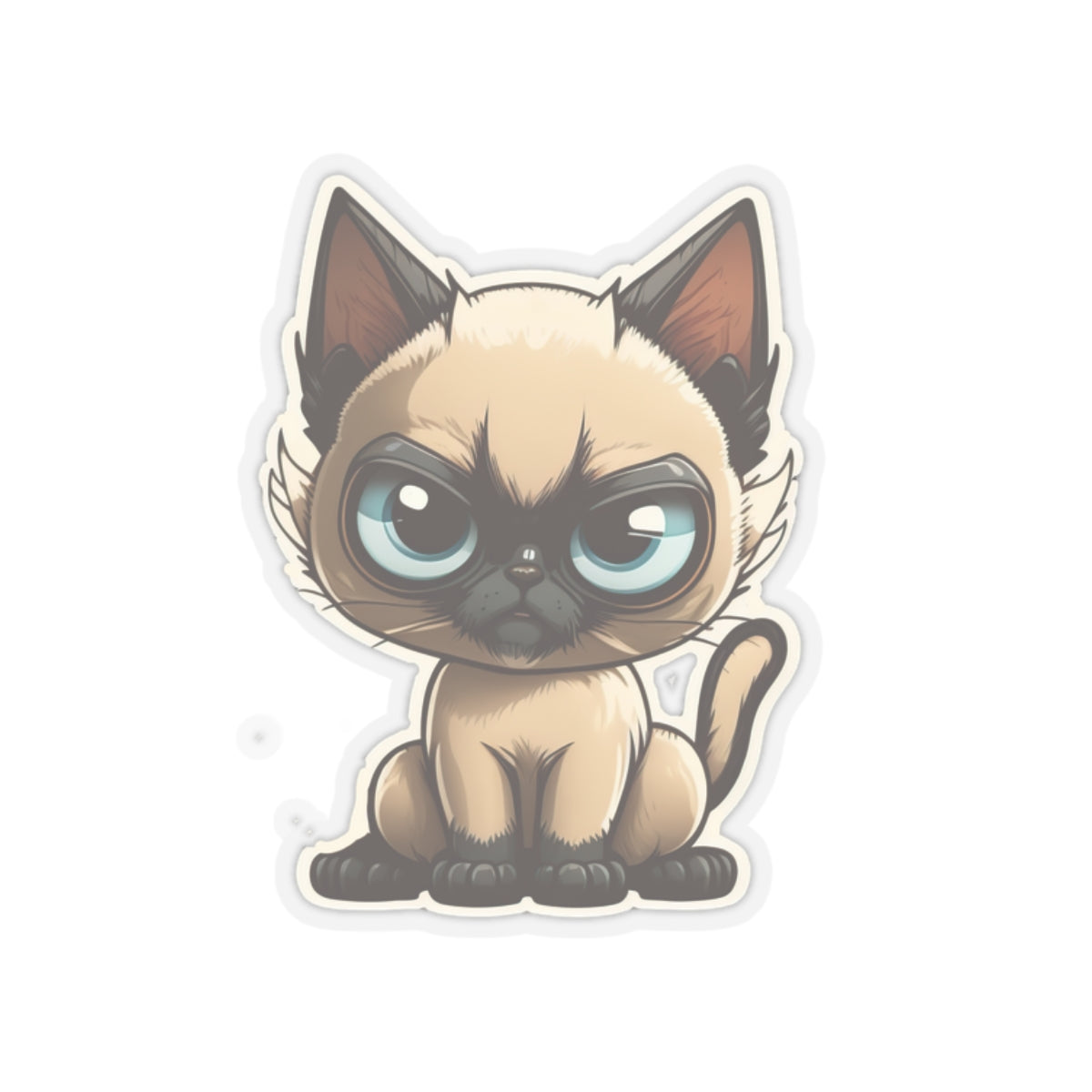 Kiss-Cut Sticker of cute funny siamise cat kitten for your collection