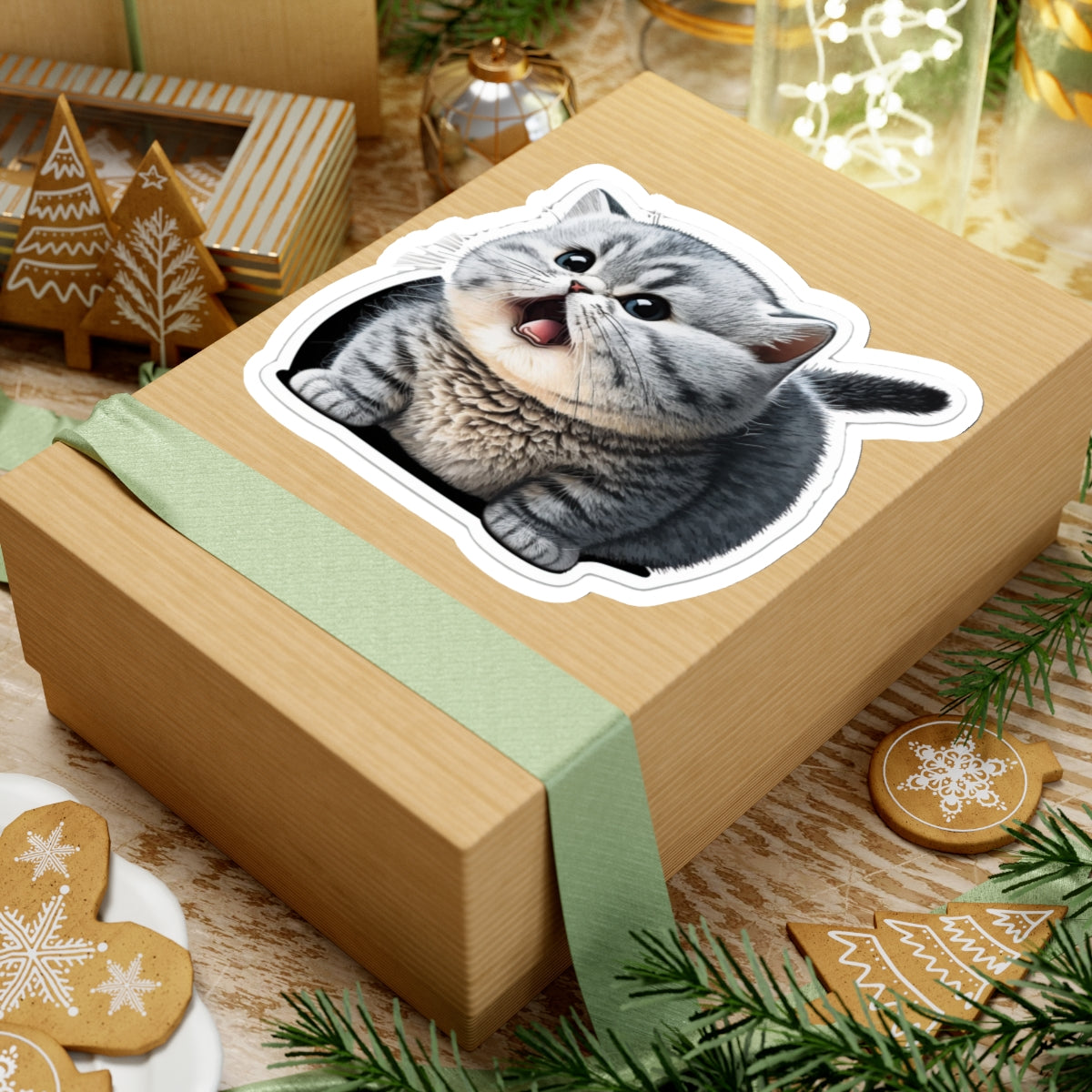 Kiss-Cut Sticker of cute funny burmilla cat kitten for your collection