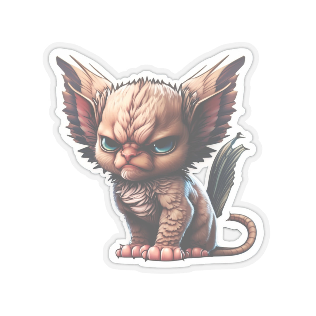 Copy of Kiss-Cut Sticker of cute funny angry sphinx cat kitten for your collection