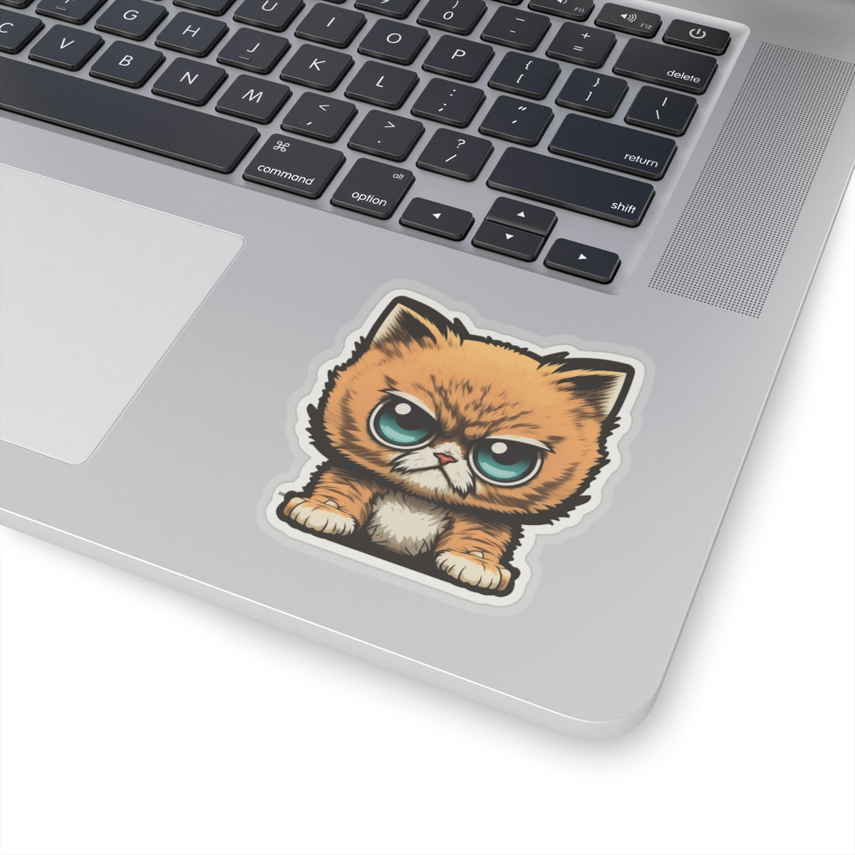 Kiss-Cut Sticker of cute funny angry anime cat kitten for your collection