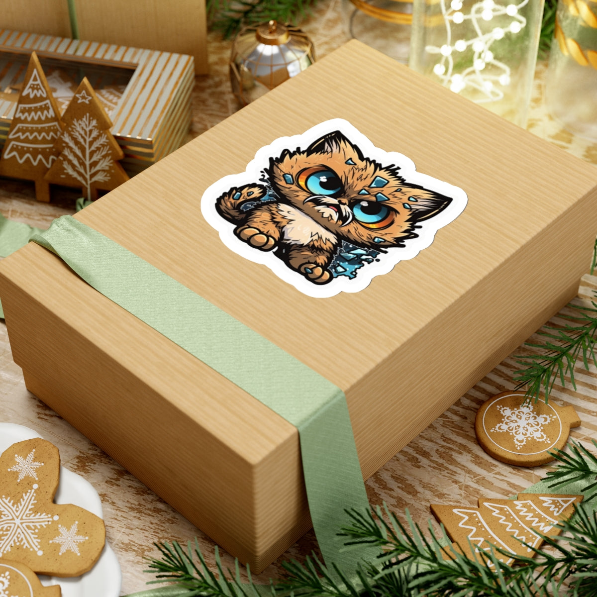 Kiss-Cut Sticker of cute funny anime cat kitten for your collection