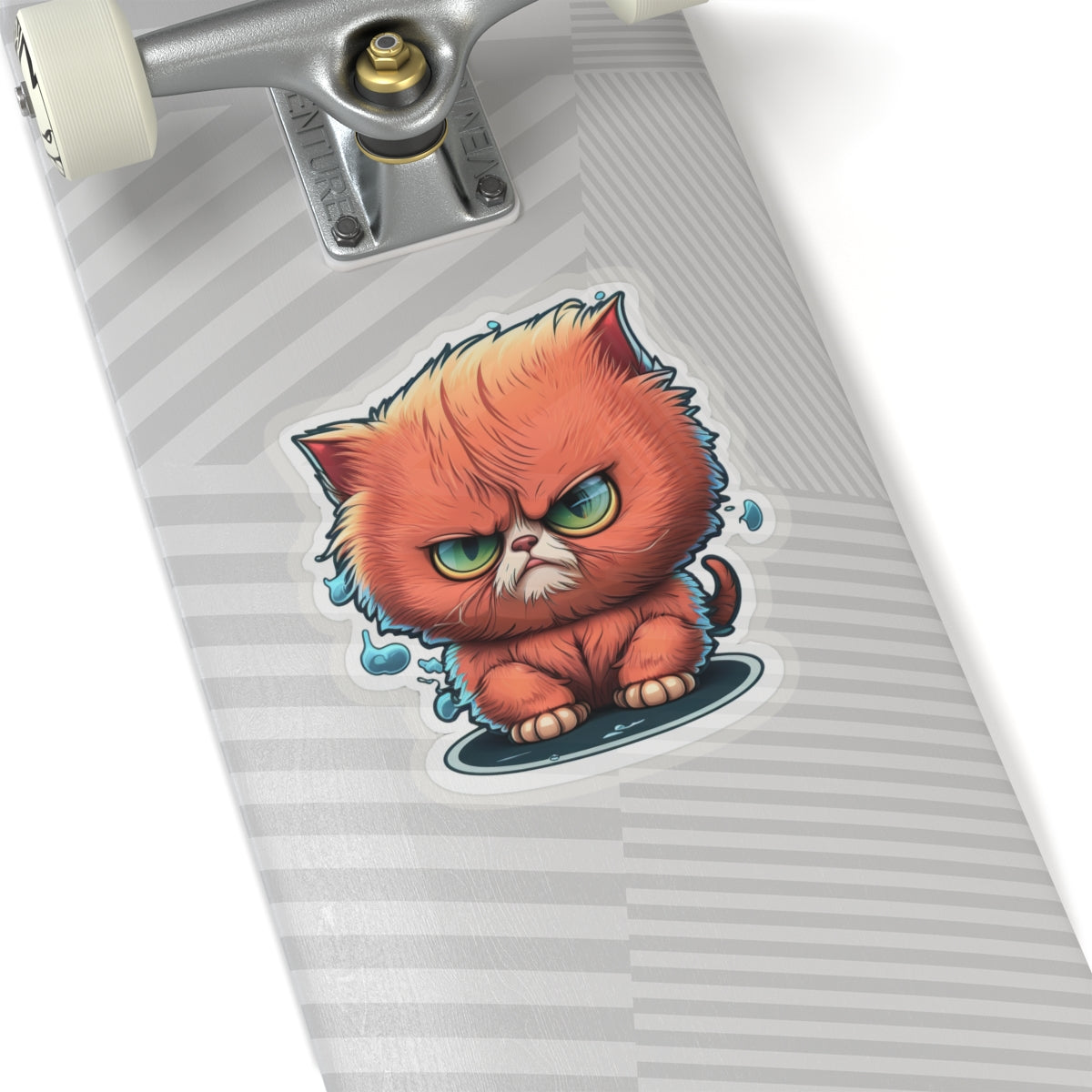 Kiss-Cut Sticker of cute funny angry anime cat kitten for your collection