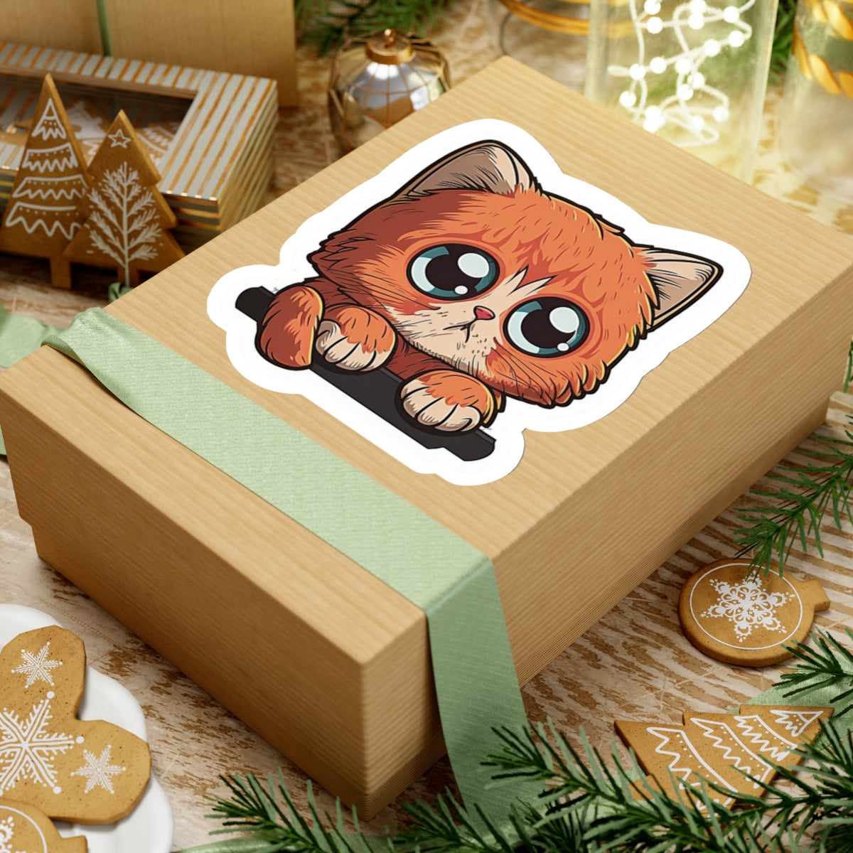 Kiss-Cut Sticker of cute funny cat kitten for your collection
