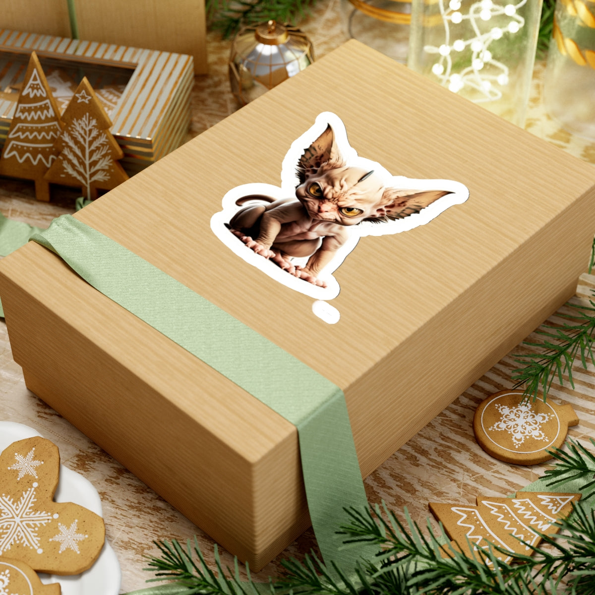 Kiss-Cut Sticker of cute funny angry sphinx cat kitten for your collection