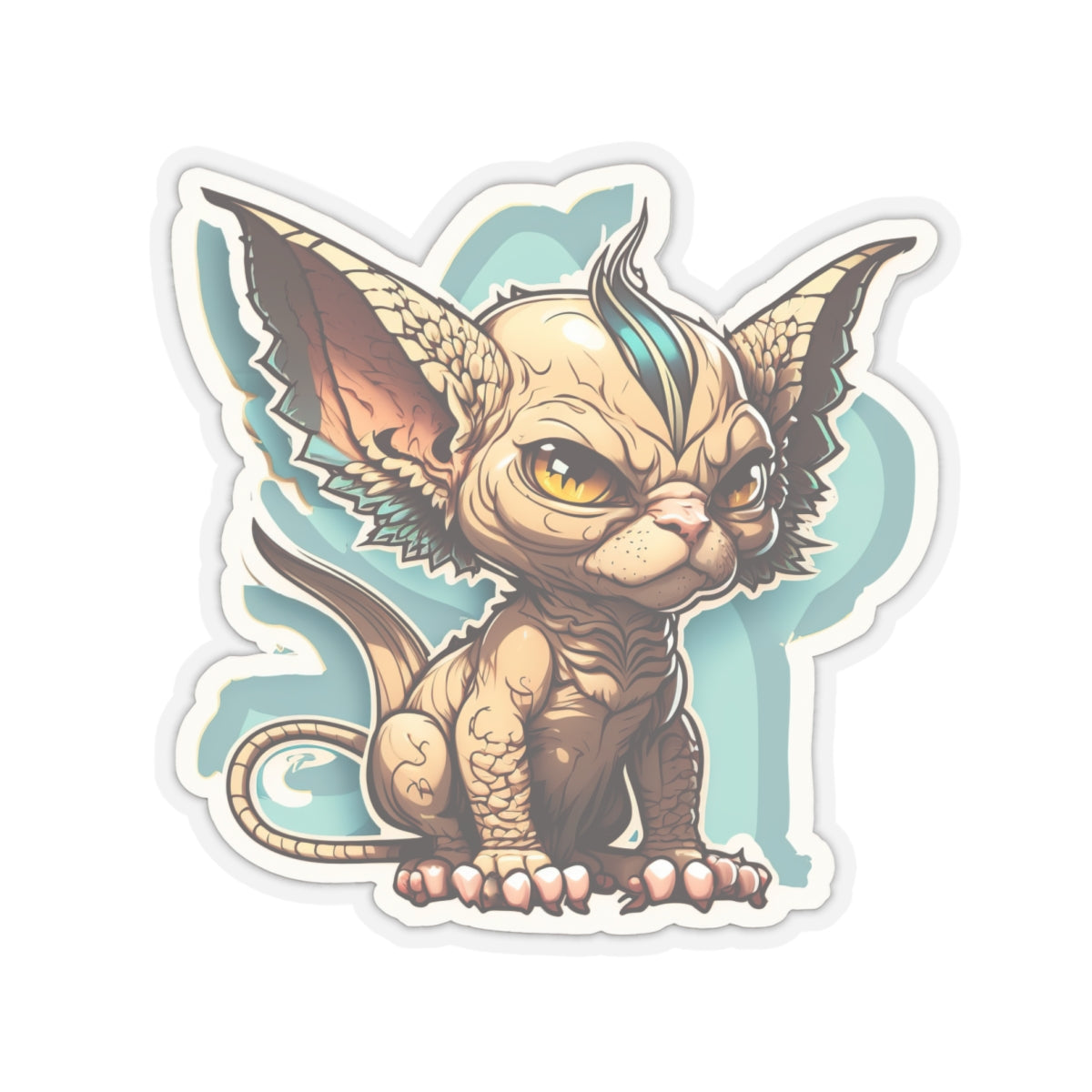 Kiss-Cut Sticker of cute funny angry sphinx cat kitten for your collection