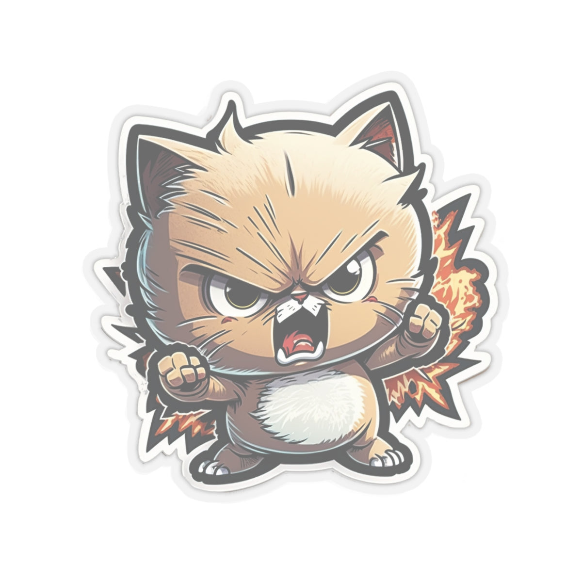 Kiss-Cut Sticker of cute funny anime cat kitten for your collection