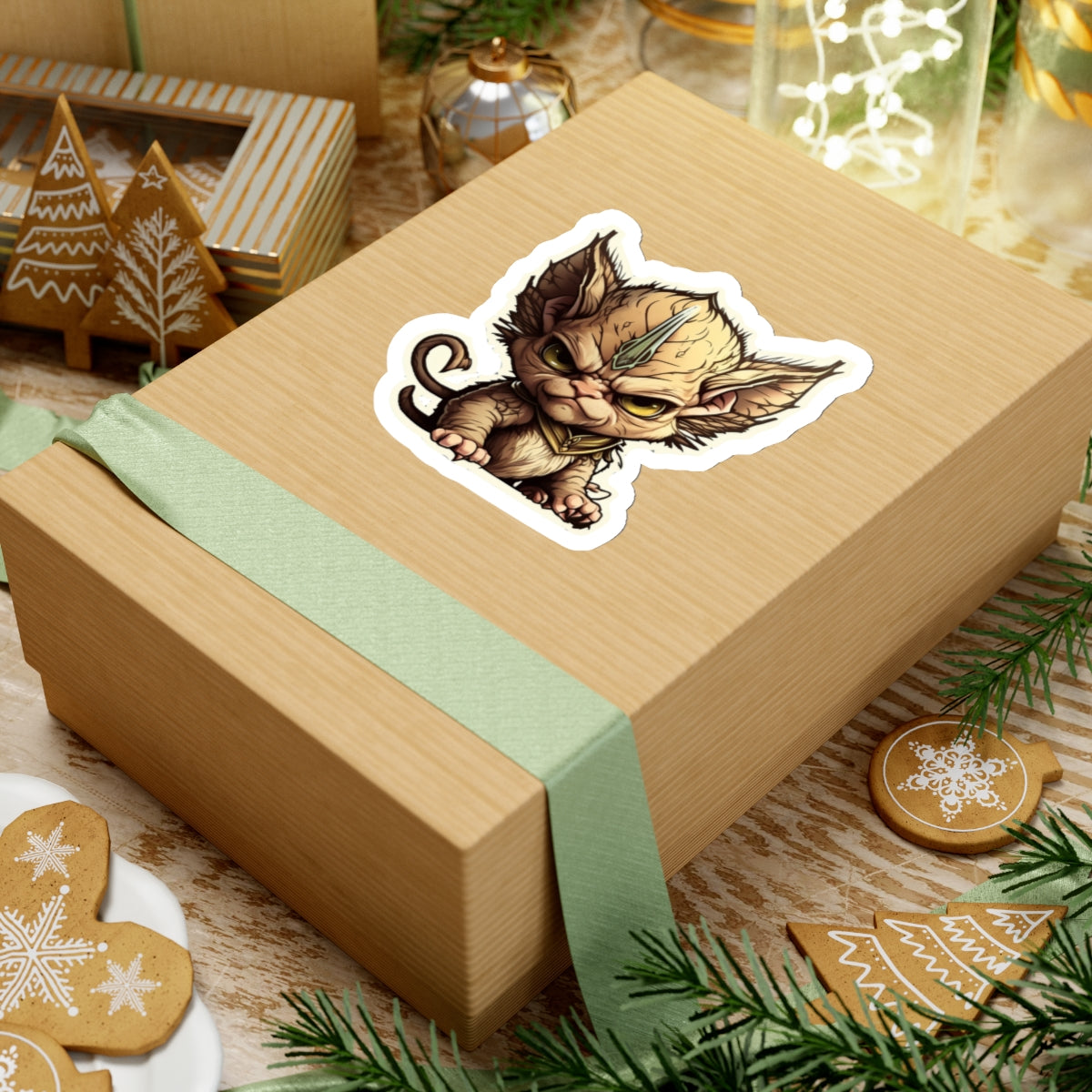 Kiss-Cut Sticker of cute funny angry sphinx cat kitten for your collection