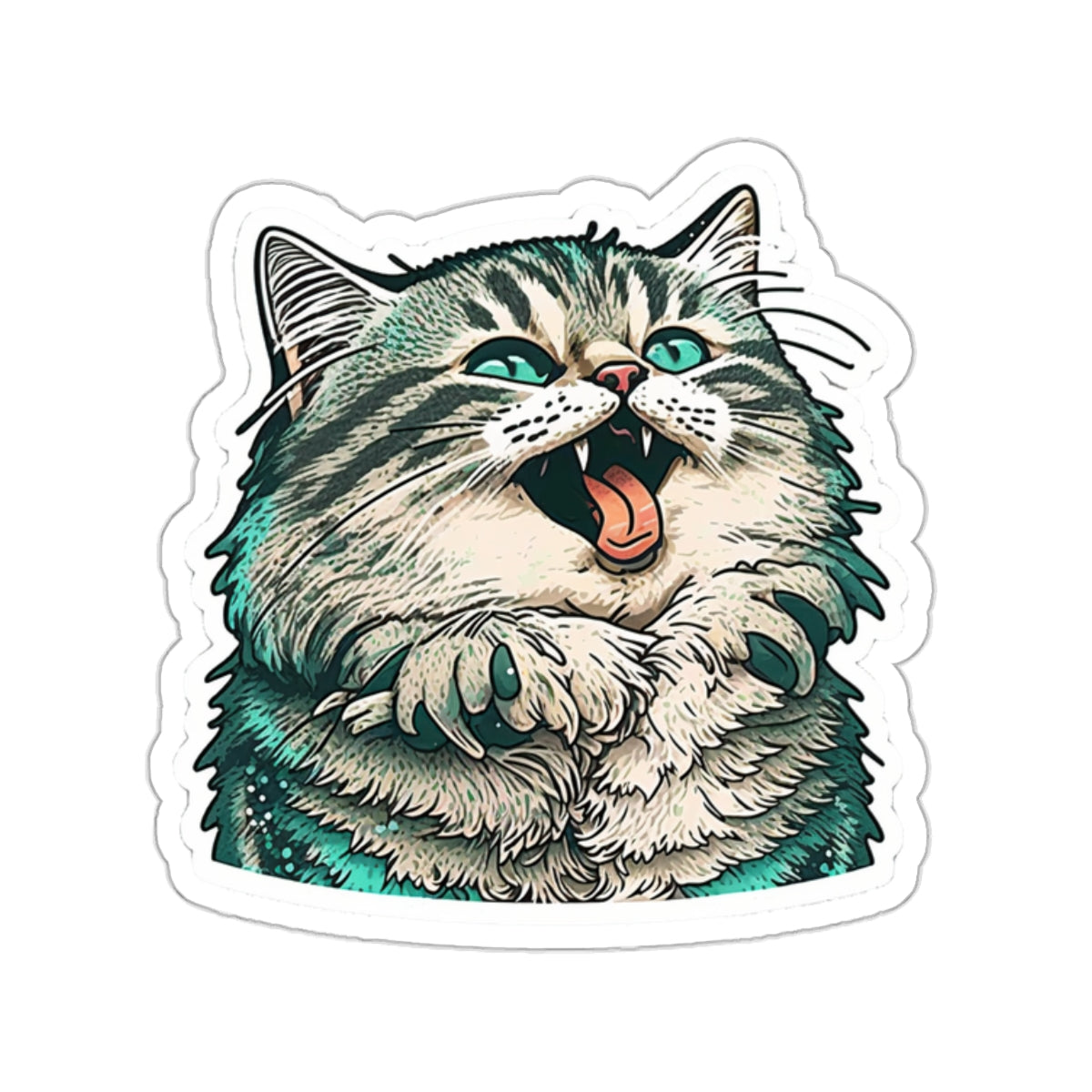 Kiss-Cut Sticker of cute funny siberian cat for your collection