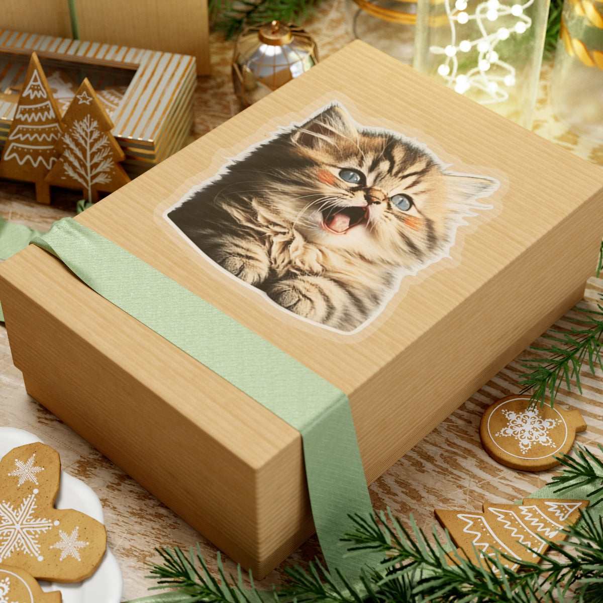 Kiss-Cut Sticker of cute funny golden chinchilla cat kitten for your collection