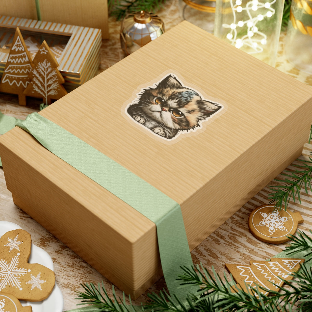 Kiss-Cut Sticker of cute funny grumpy cat kitten for your collection