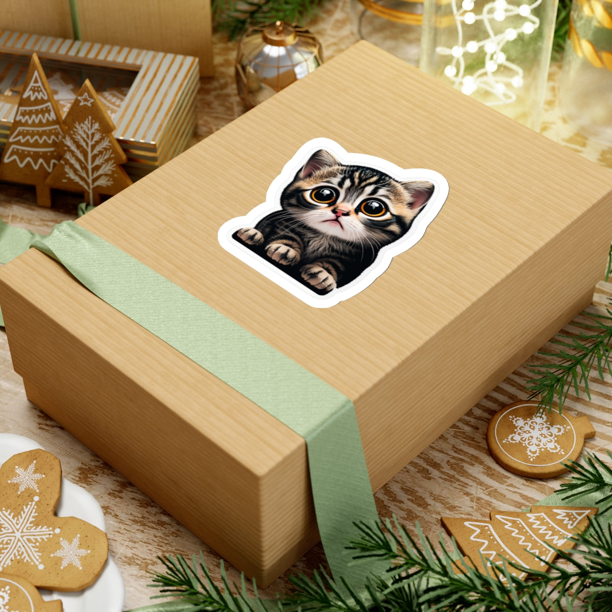 Kiss-Cut Sticker of cute funny cat kitten for your collection