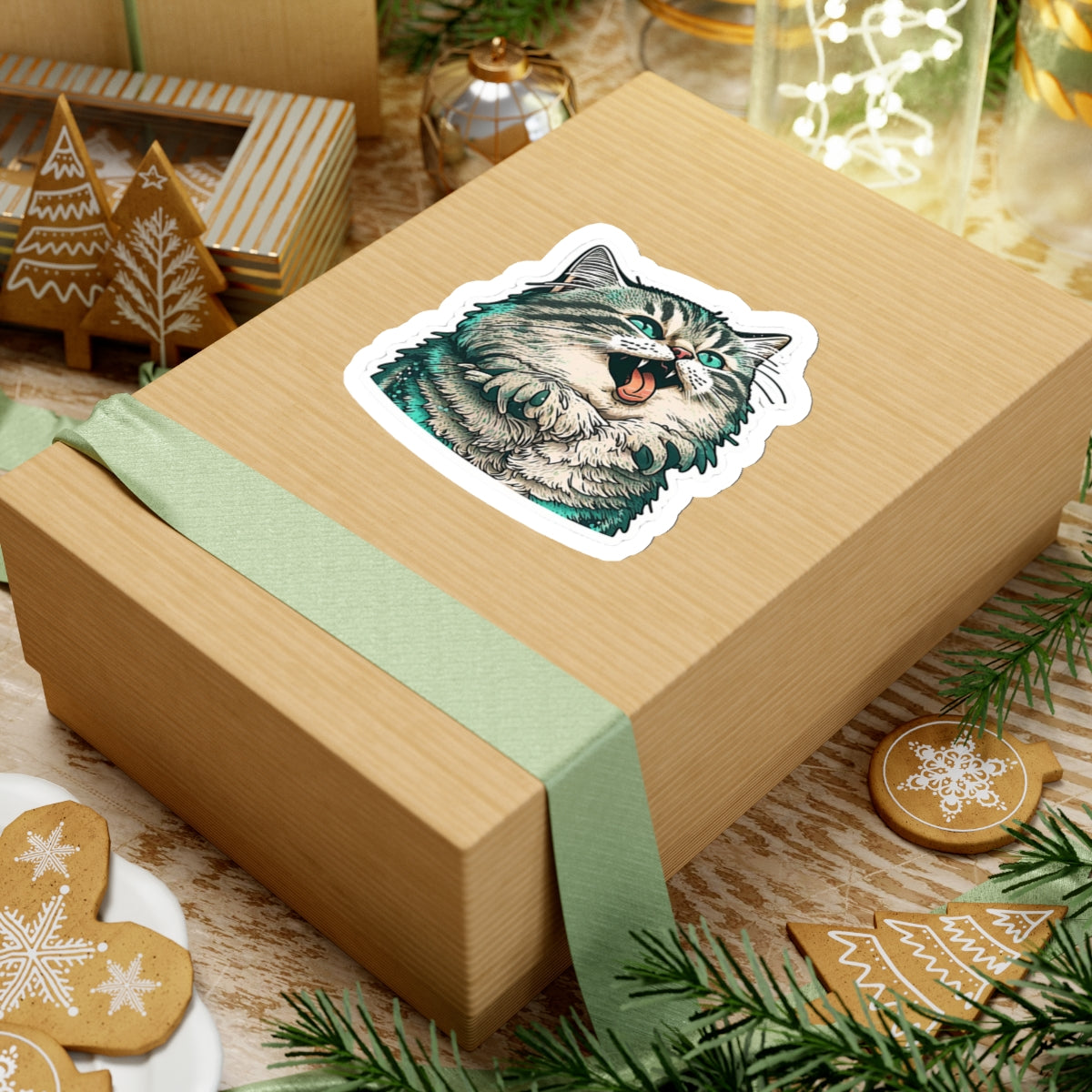 Kiss-Cut Sticker of cute funny siberian cat for your collection