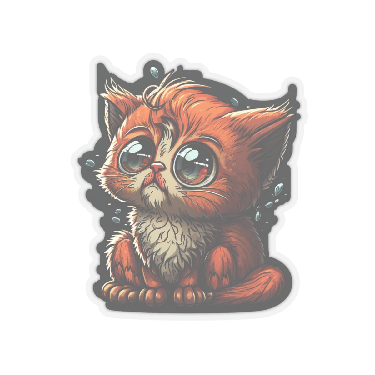 Kiss-Cut Sticker of cute funny cat kitten for your collection