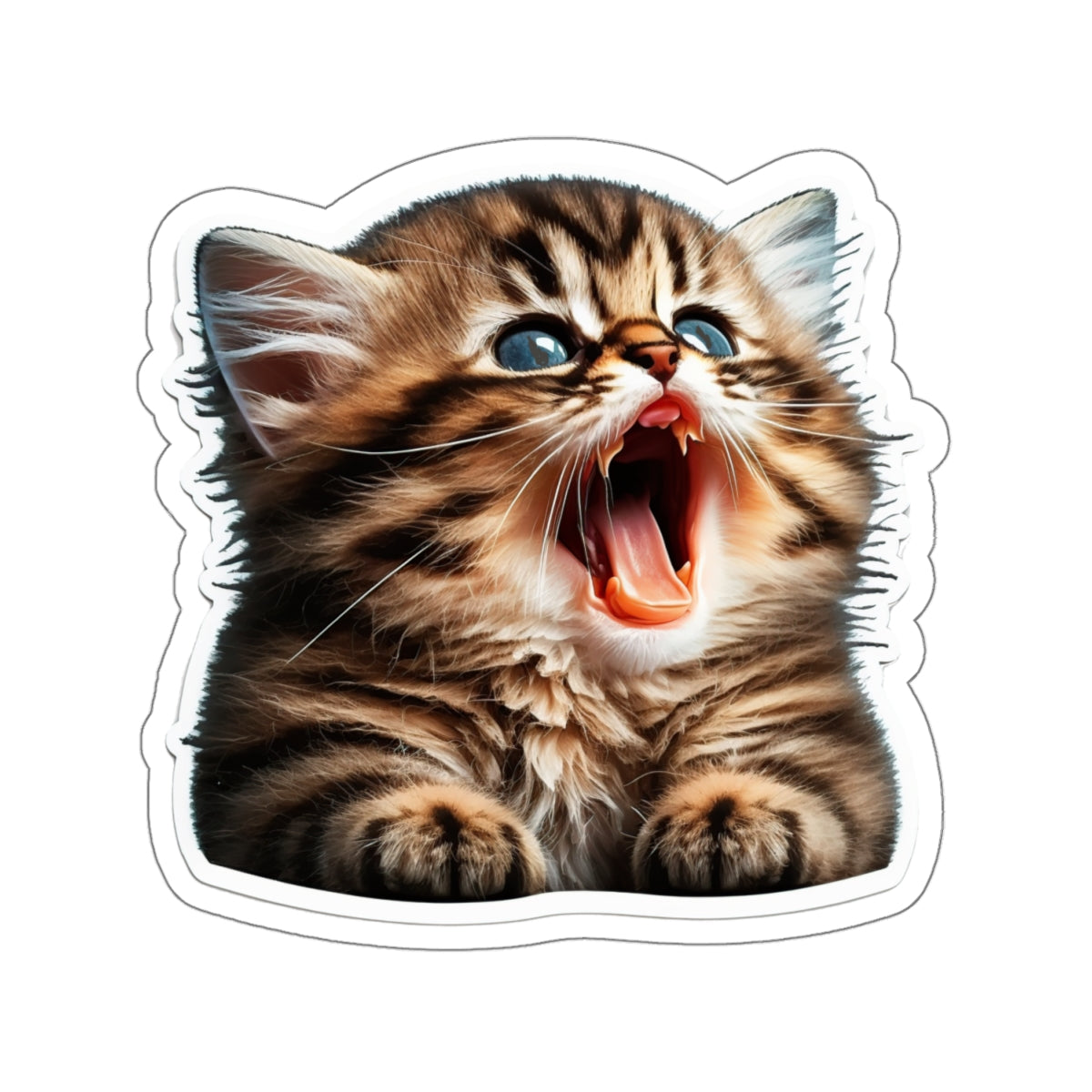 Kiss-Cut Sticker of cute funny golden chinchilla cat kitten for your collection