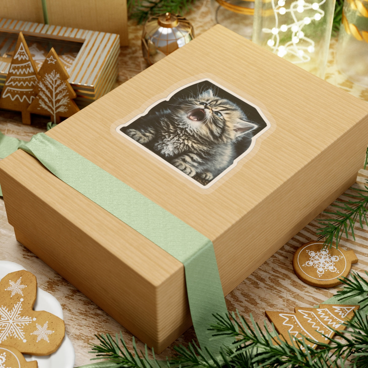 Kiss-Cut Sticker of cute funny siberian cat kitten for your collection