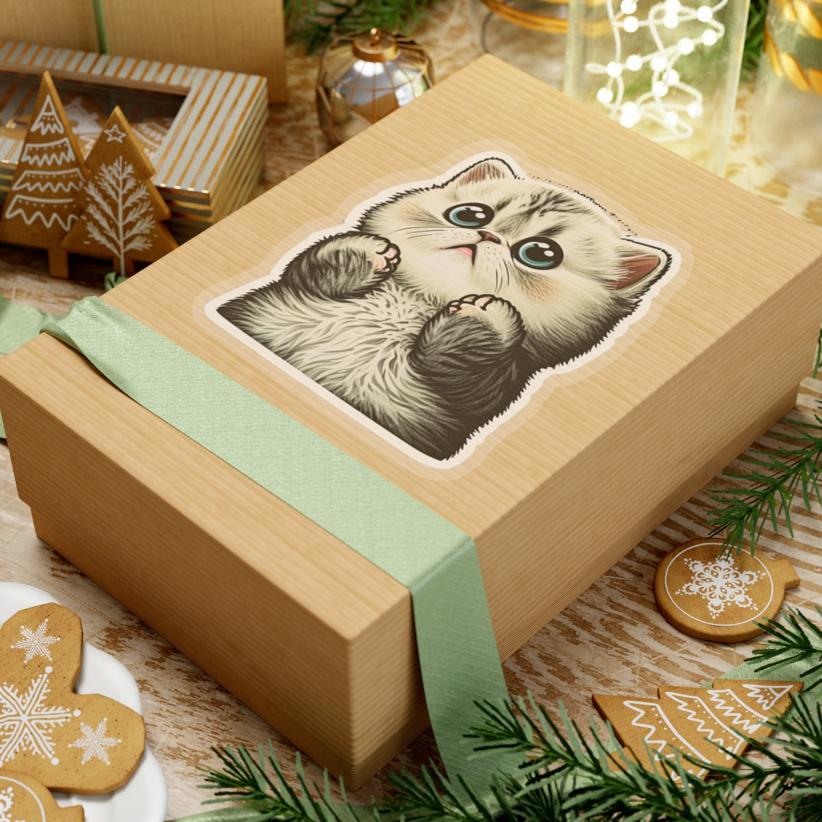Kiss-Cut Sticker of cute funny cat kitten for your collection