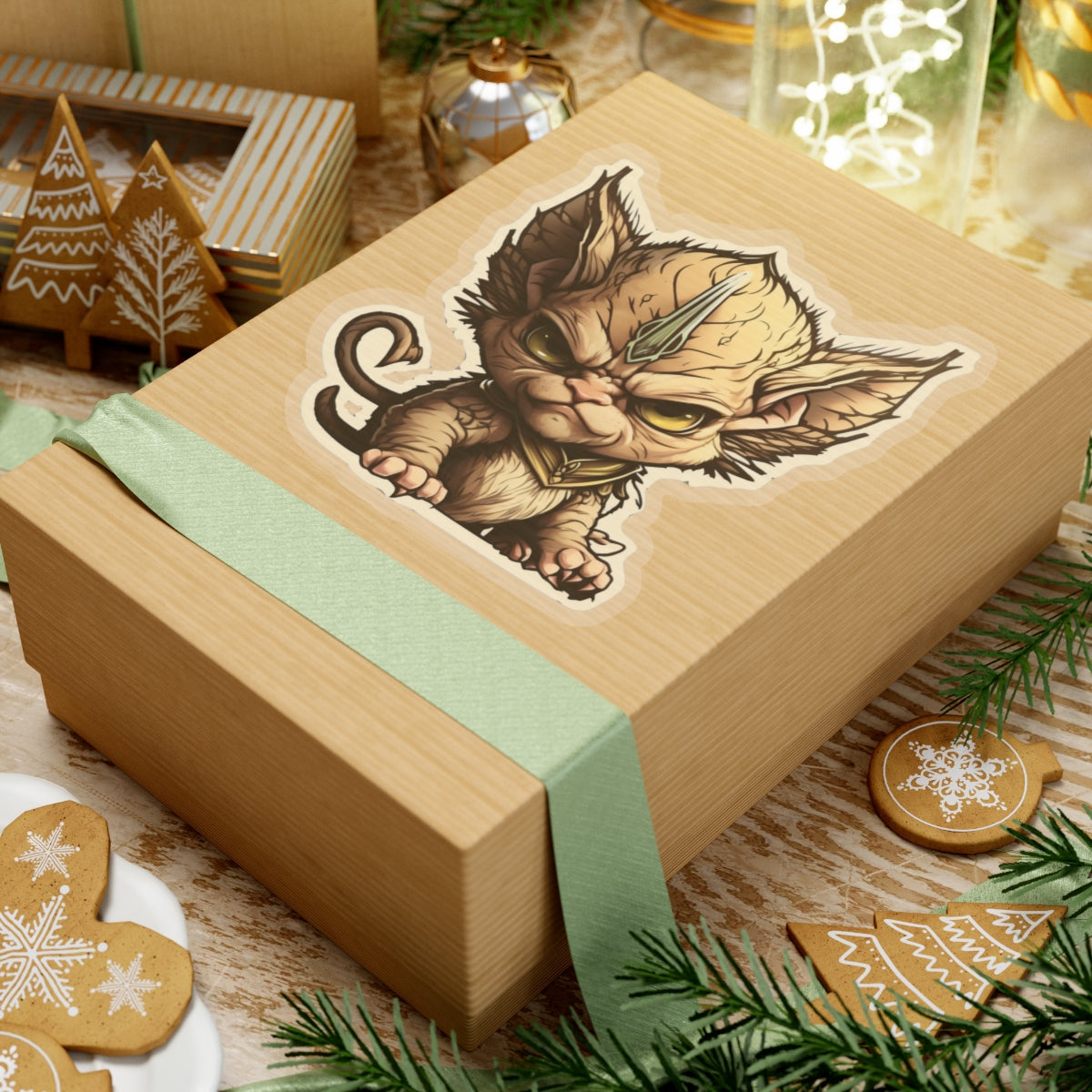 Kiss-Cut Sticker of cute funny angry sphinx cat kitten for your collection